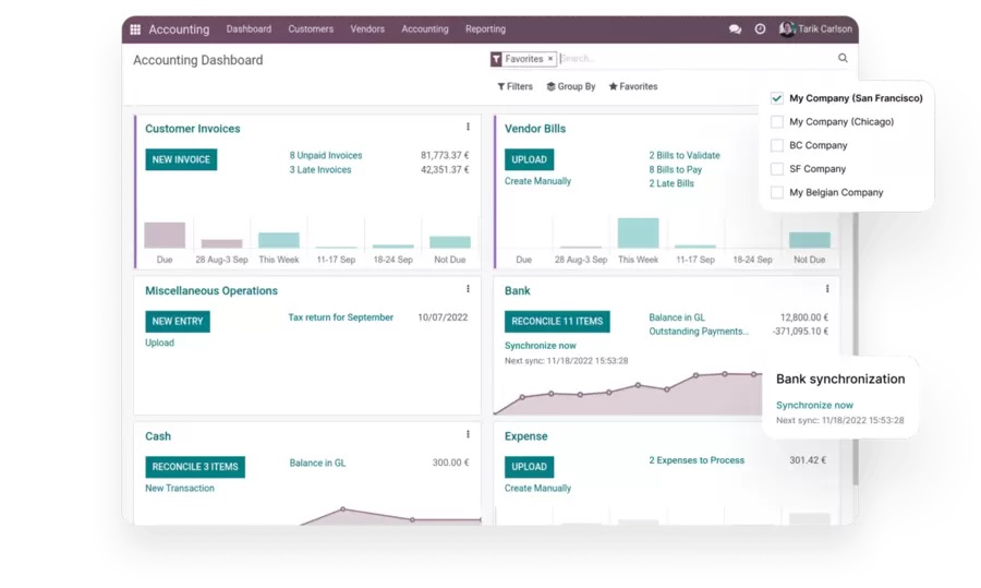Odoo Accounting - 最快速高效的會計系統 隨時、隨地、隨手掌握帳目數據